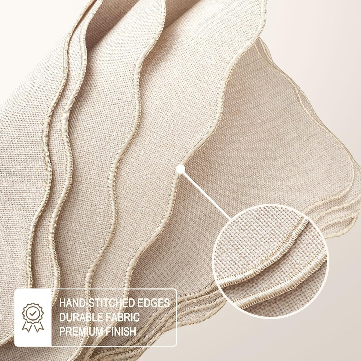 AHHFSMEI Round Faux Linen Placemats Set of 8 Heat Resistant Non-Slip Stain Proof Table Mats for Kitchen Dining Elegant