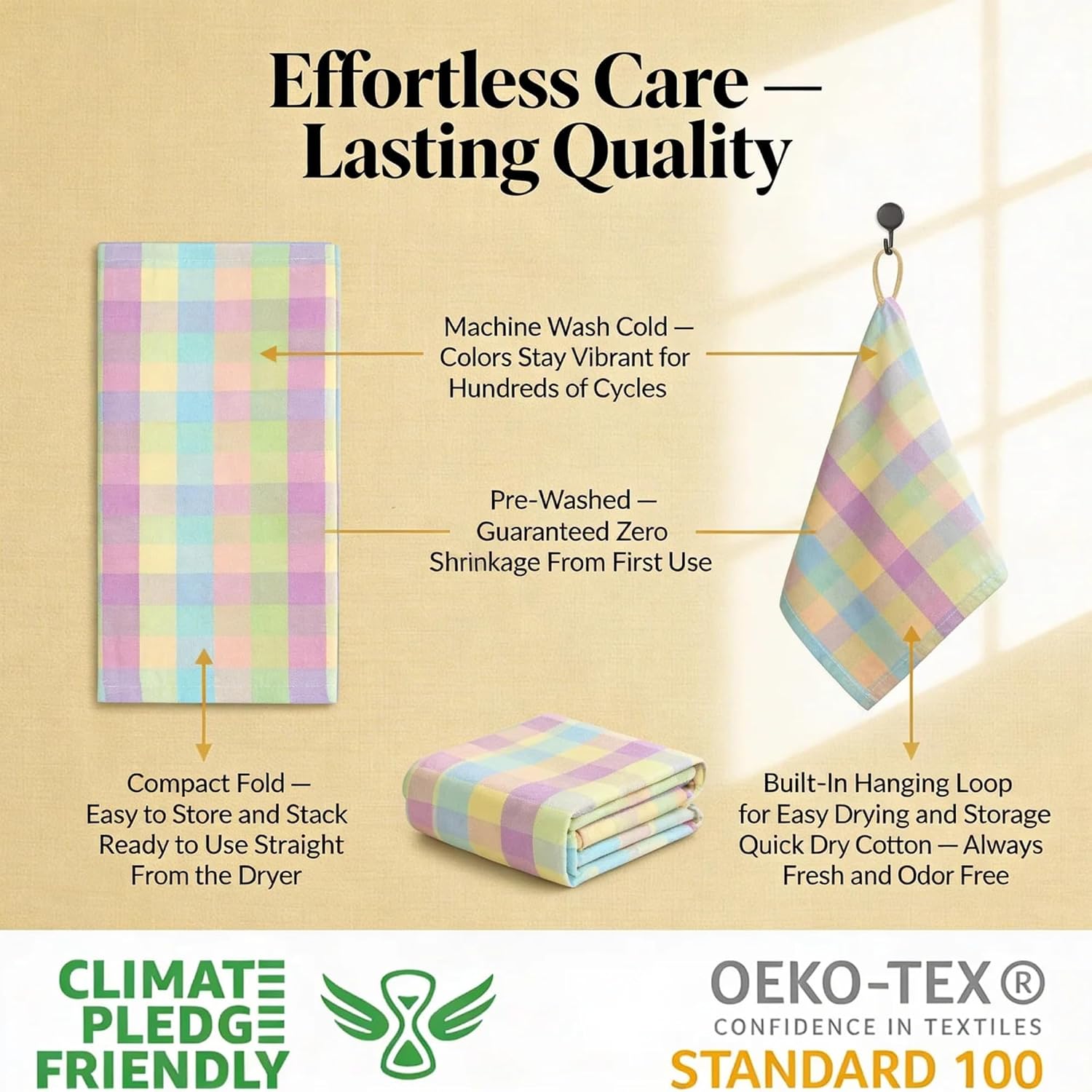 Urban Villa Kitchen Towels Cotton Dish Towels 20”x30” (Set of 6) Easter