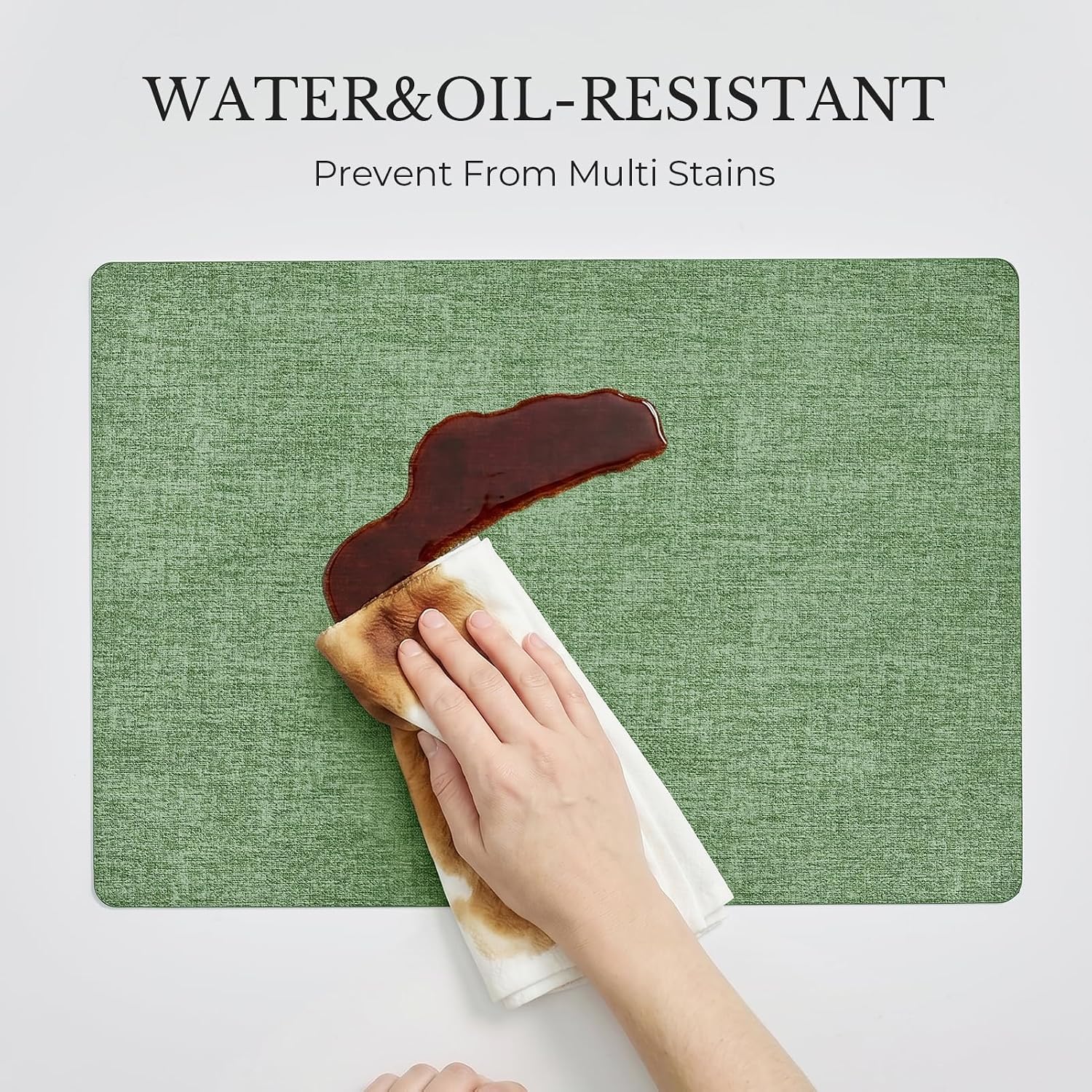 Romanstile Vinyl Placemats Set of 8, Reversible Faux Leather Heat Resistant Wipeable Table Mats, Waterproof Washable
