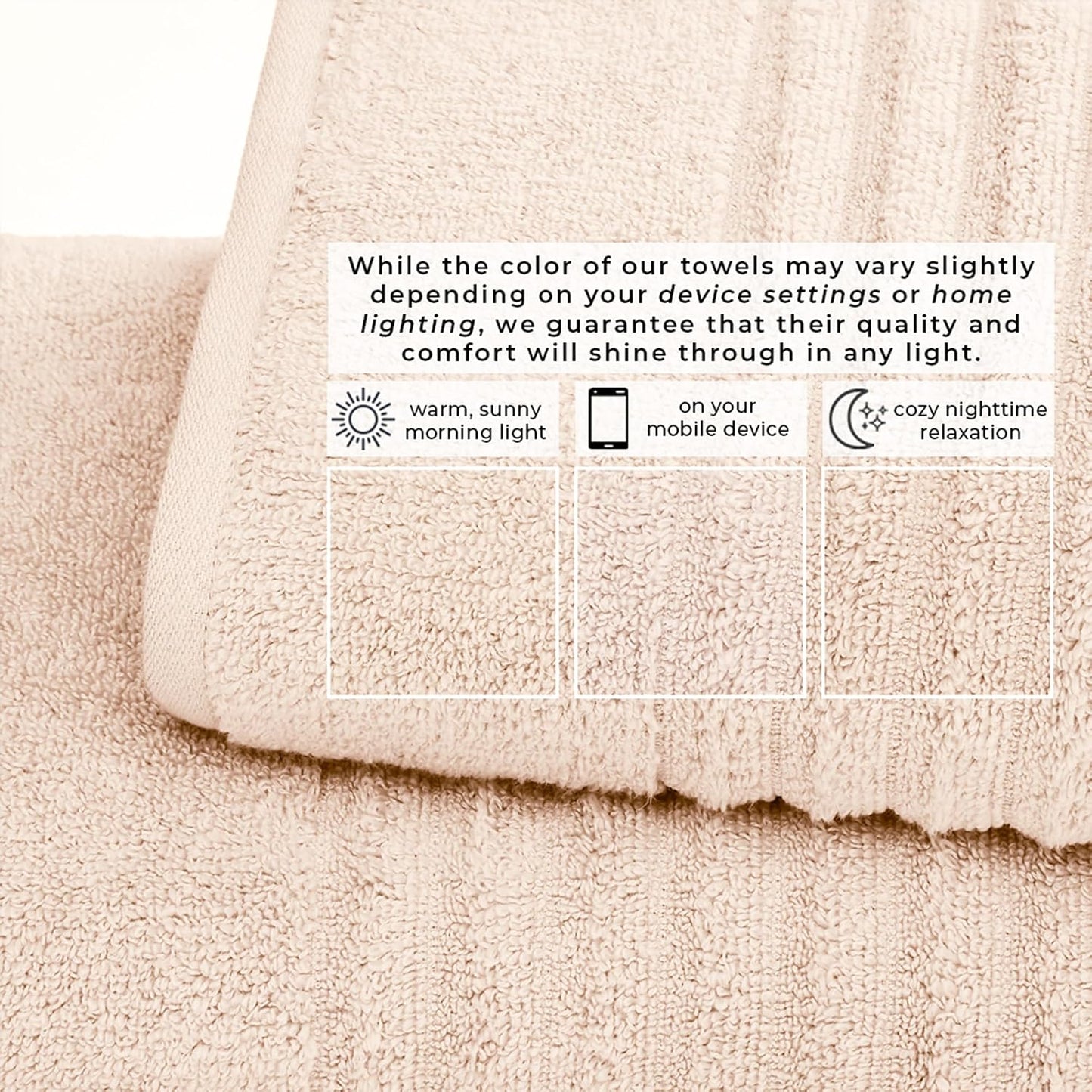 Great Bay Home Bath Towel Set - 100% Cotton 6 Piece Towel Set - Absorbent & Quick-Dry Towels for Bathroom (Dune)