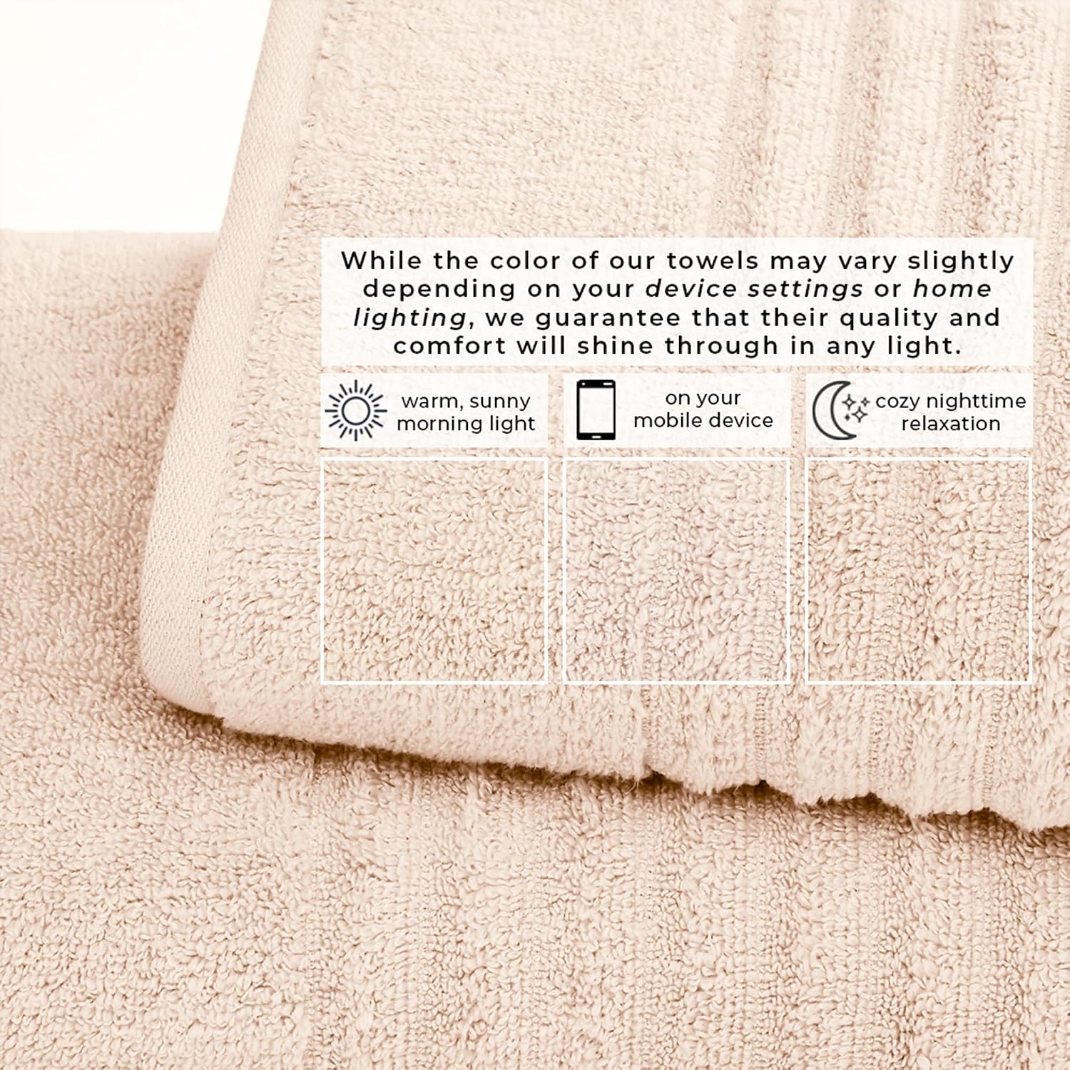 Great Bay Home Bath Towel Set - 100% Cotton 6 Piece Towel Set - Absorbent & Quick-Dry Towels for Bathroom (Dune)