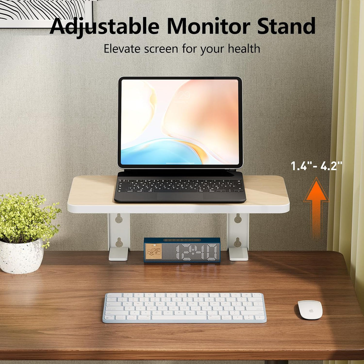 15.7"×7.5" Clamp-on Desk Extender, Monitor and Laptop Riser | Heavy-Duty Side/Top Desk Organizer Shelf, Adjustable