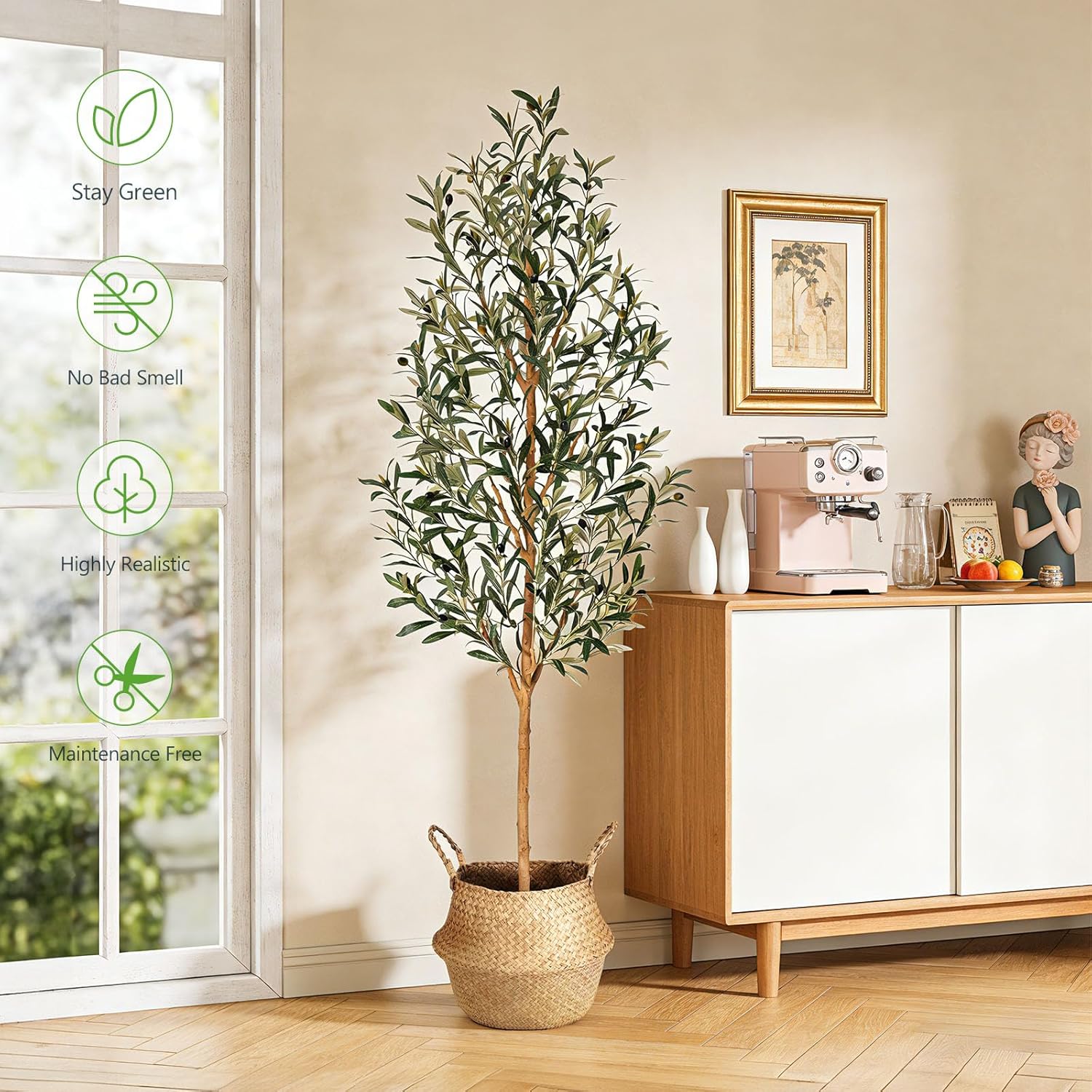 Lifelike Fake Plant / 6ft / Natural / 6 Inch