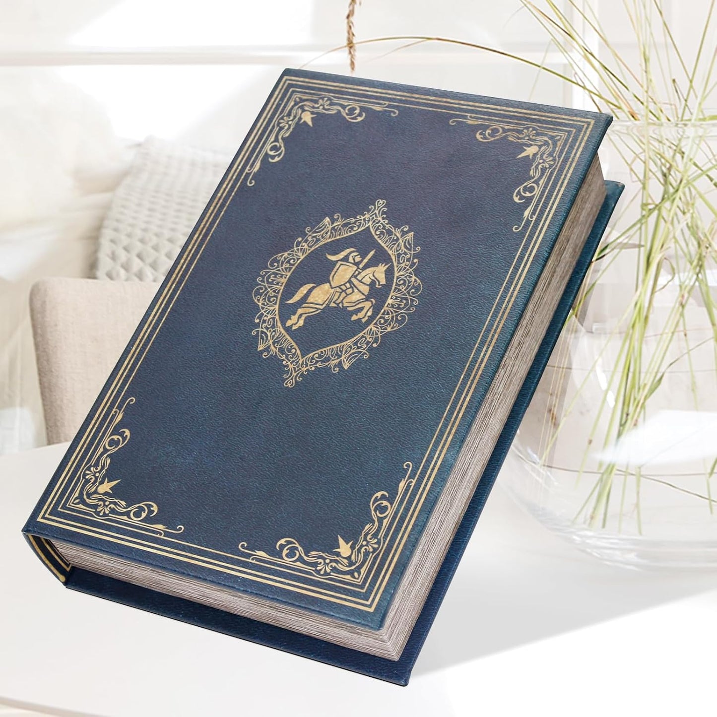 Faux Book Shaped Trinket Storage Container / Blue