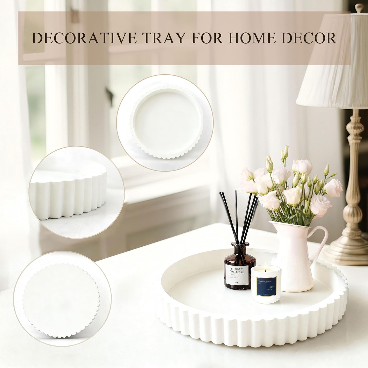 Modern Decorative Trays / White