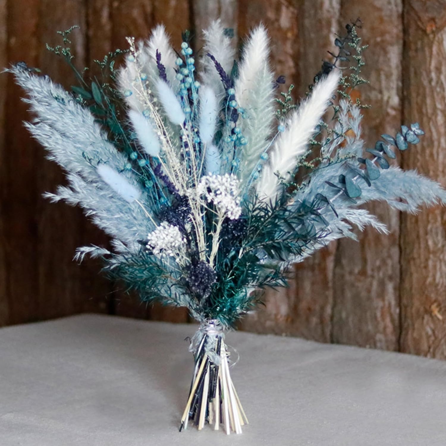 Pampas Grass Decor Dried Flowers / CH655 / Blue