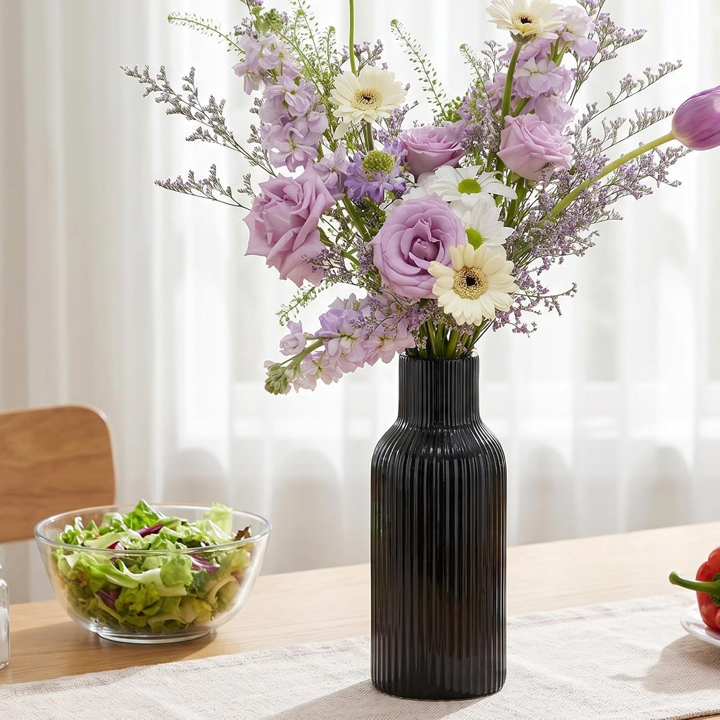 Tall Ceramic Vase / 1-piece-set / Large Black