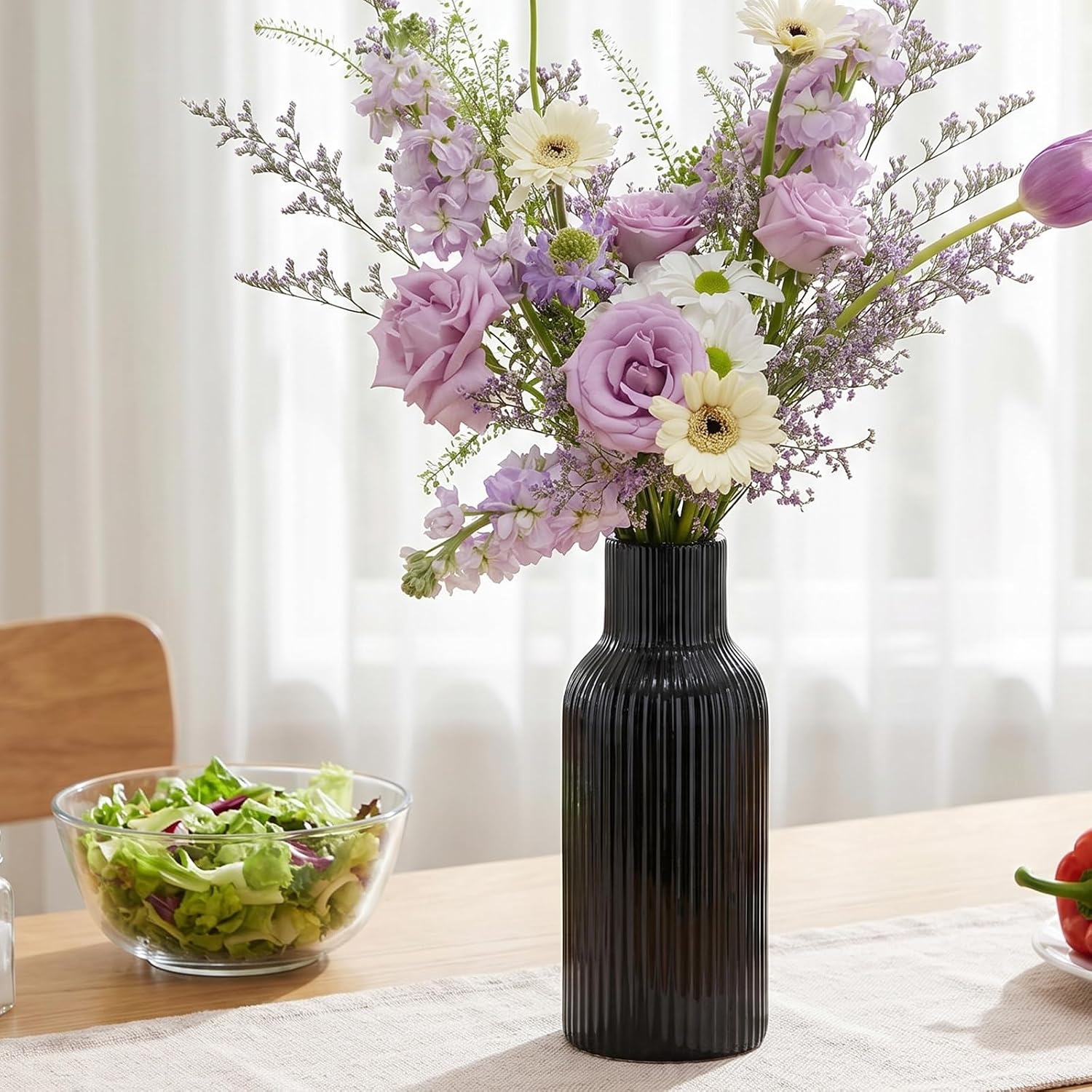Tall Ceramic Vase / 1-piece-set / Large Black