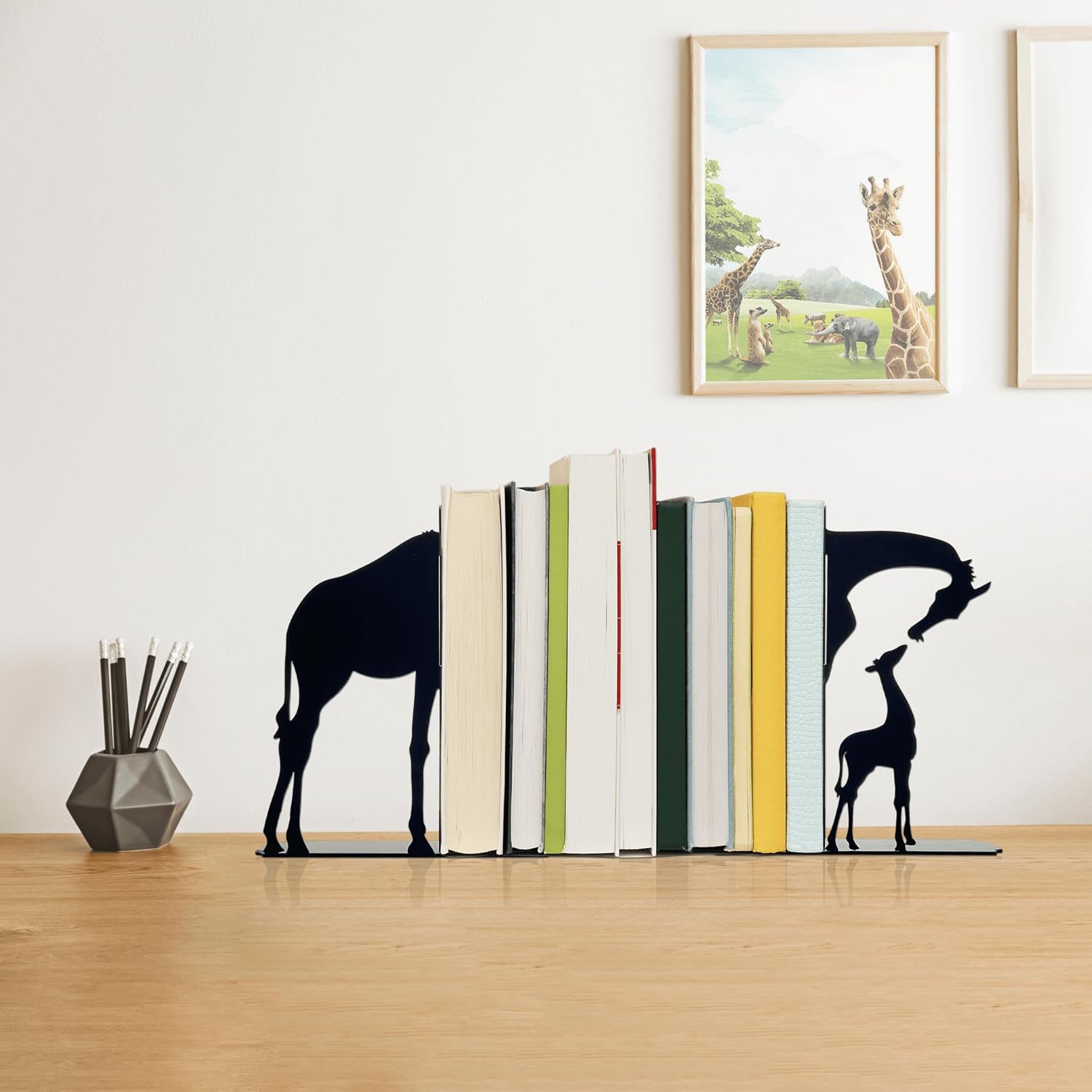 Decorative Giraffe Bookends / Intricate Design Giraffe Gifts for Book Lovers and Animal