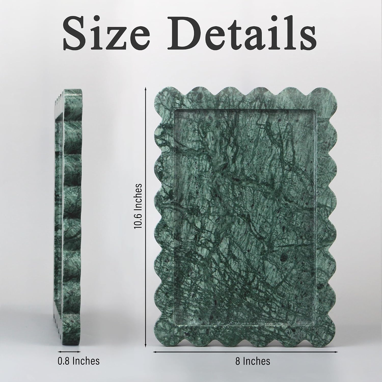 Scalloped Vanity Decorative Tray / Green
