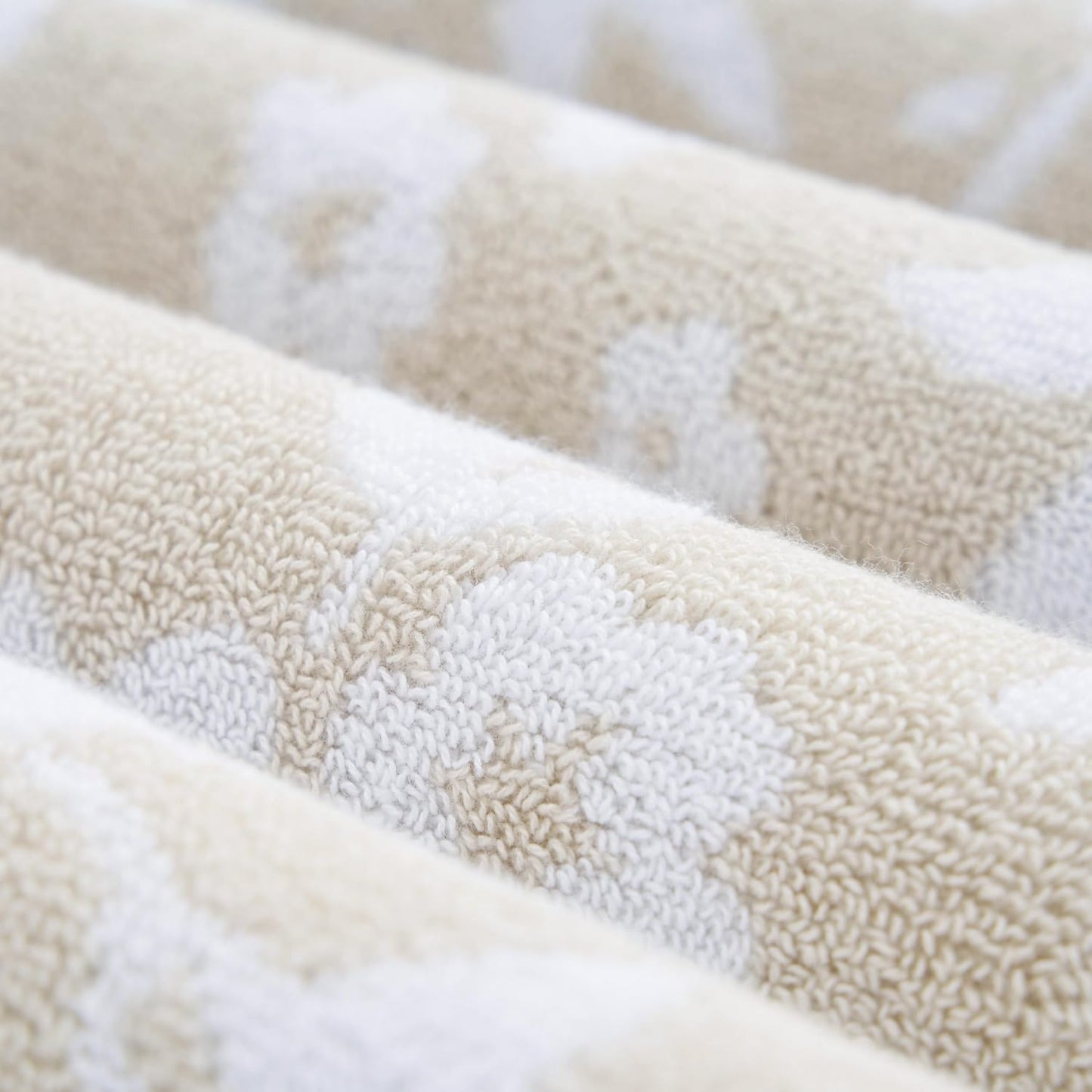 Lucky Brand Folk Floral 6 Piece Bath Towel Set - (2) Bath Towels, (2) Hand Towels, and (2) Washcloths - Beige Taupe