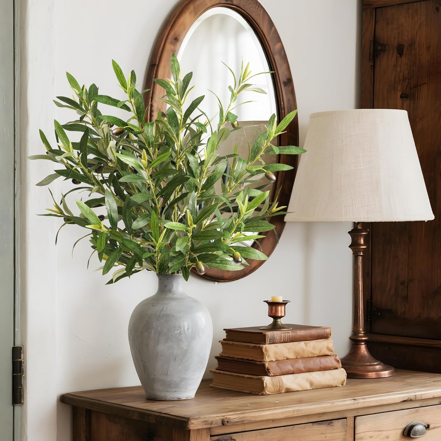 Fake Plants Olive Branch Artificial Plant Outdoor Decorations / Set of 6