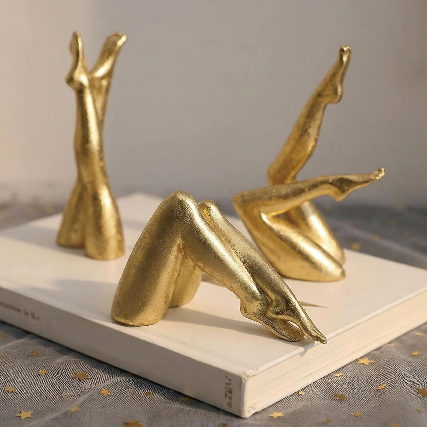 Home Decor Resin Leg Statue Decoration / Cross-up Leg / Gold
