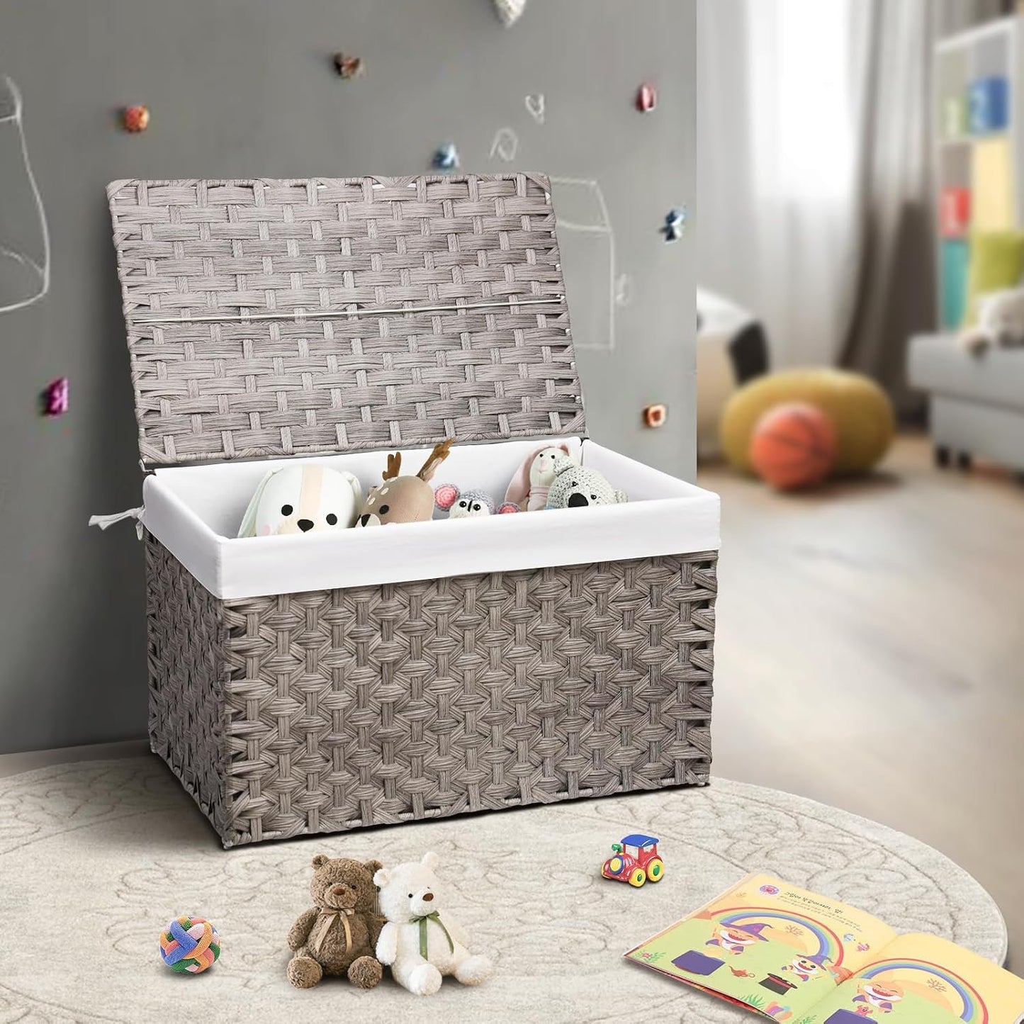 Woven Storage Bin / 17.7 x 29.9 x 18.1 / 160l: Inches / Grey