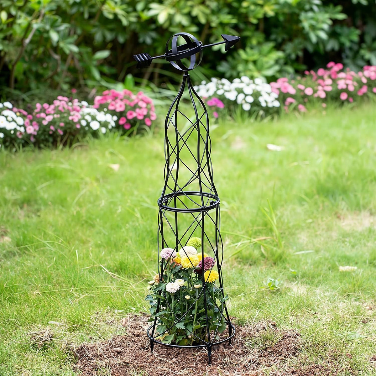 41" Obelisk Trellis for Climbing Plants - Indoor/Outdoor Support | Durable Plant Support for Outdoor Rose Bushes & Tall