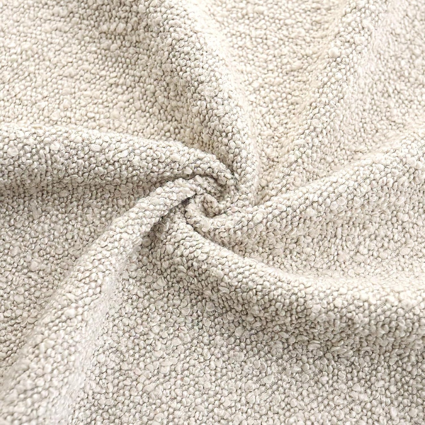Boucle Decorative Throw Pillow Covers / Beige / 18 x 18 / Set of 2