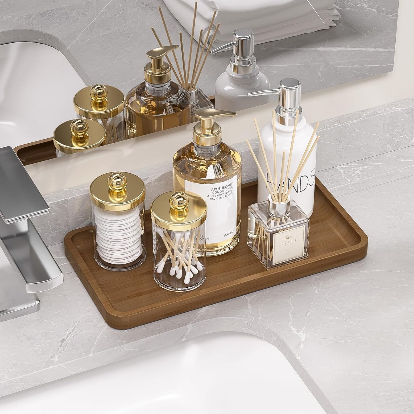 Candle / Bamboo Kitchen Tray / Brown / 11.8 x 6.1 x 0.8