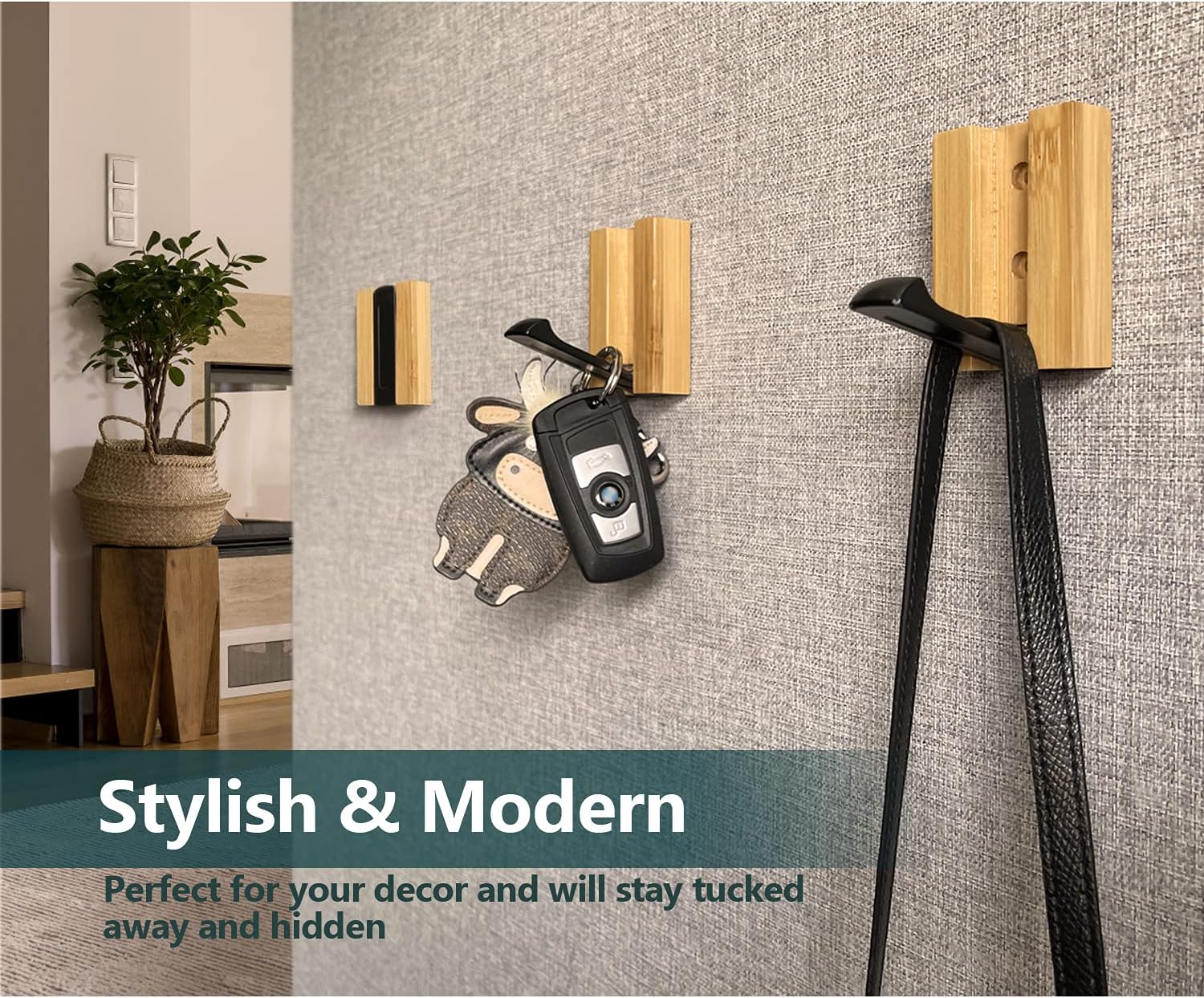 Wooden Wall Hooks Wall Mounted Wall Hooks / Set of 4