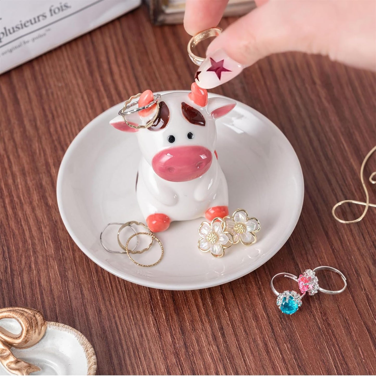 Ring Holder Jewelry Dish / Cow