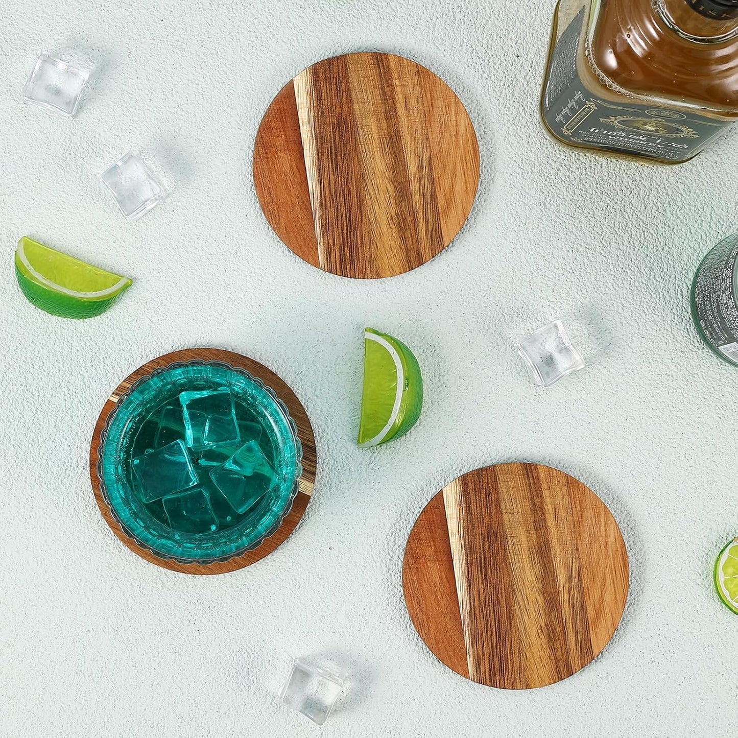 Wood Coasters Wooden Coaster for Drinks Coffee Table / Round / Set of 24