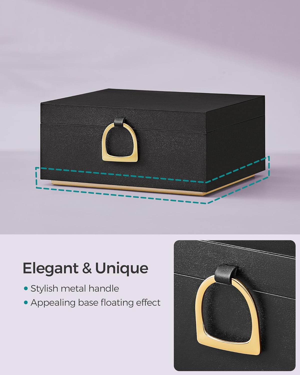 Jewelry Organizer / Removable Jewelry Tray / Black