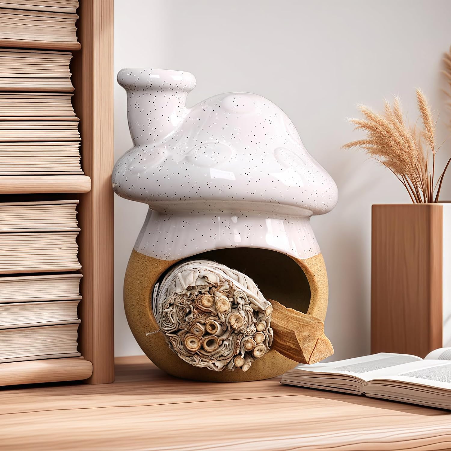 Ceramic Palo Santo Holder / Yellowish-white
