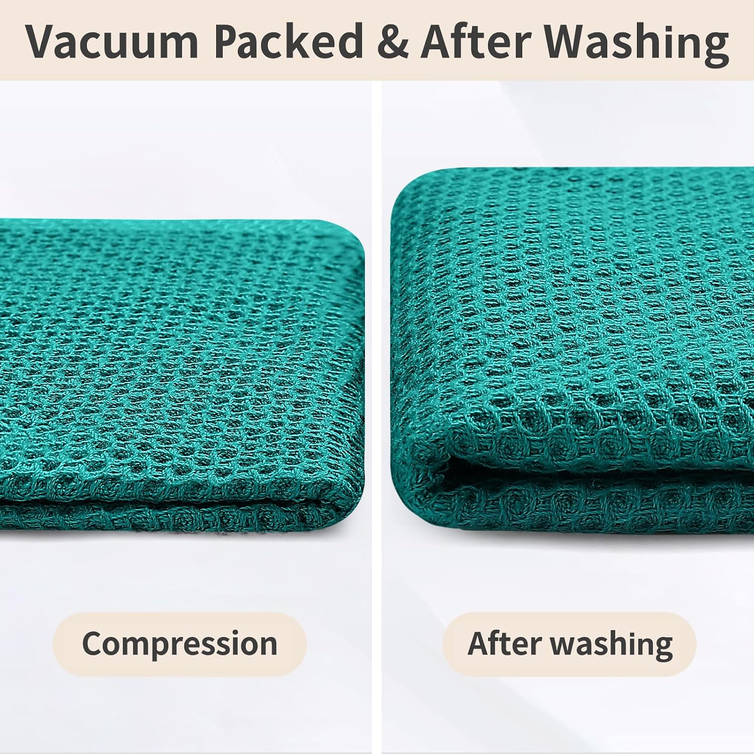 Homaxy 12 Pack 100% Cotton Kitchen Towels and Dishcloths Set, Teal | 12 x 12 Inches and 13 x 28 Inches Kitchen Towels