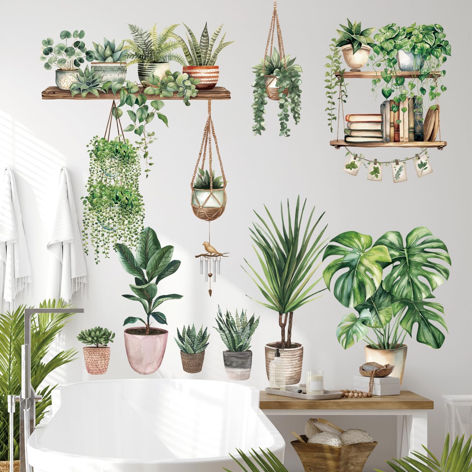 SG2-2411 Wall Stickers Wall Decals Pot Leaves Tropical Leaf / Green Plants