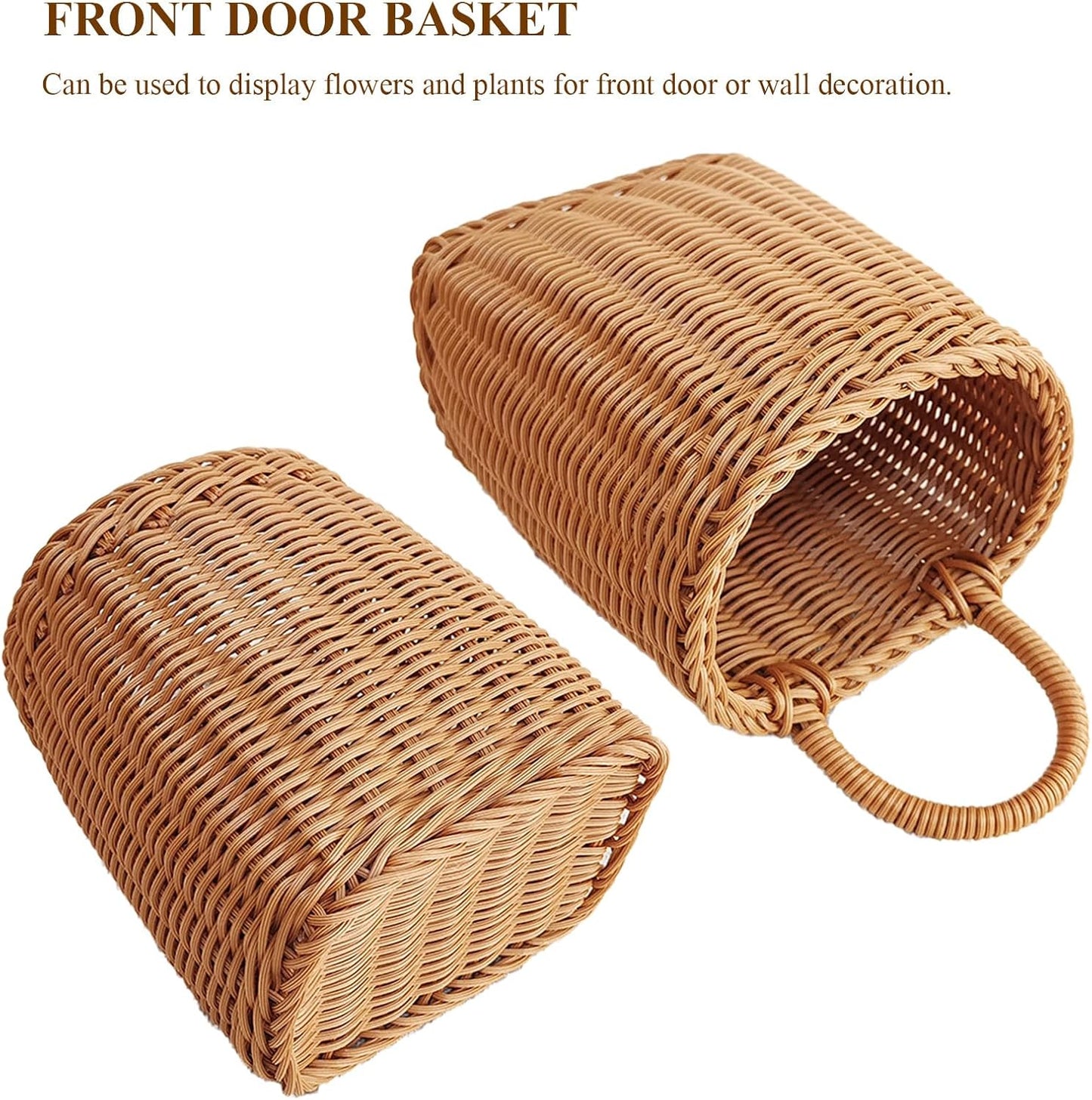 Hanging Wicker Basket / Hanging Wall Basket Plastic Woven Front Door Basket