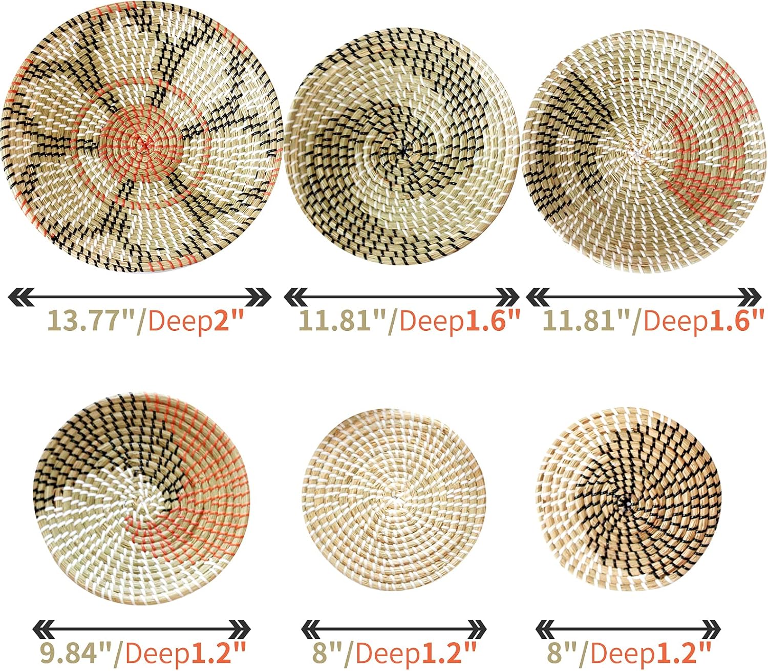 Boho Wall Basket Decor / Modern Classics / Set of 6