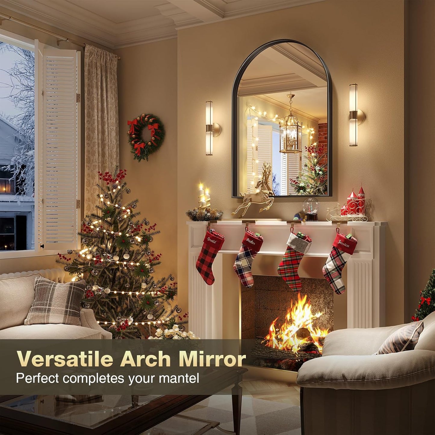 Metal Frame Bathroom Mirror / Black / 32"L x 24"W / 23.9 x 31.9