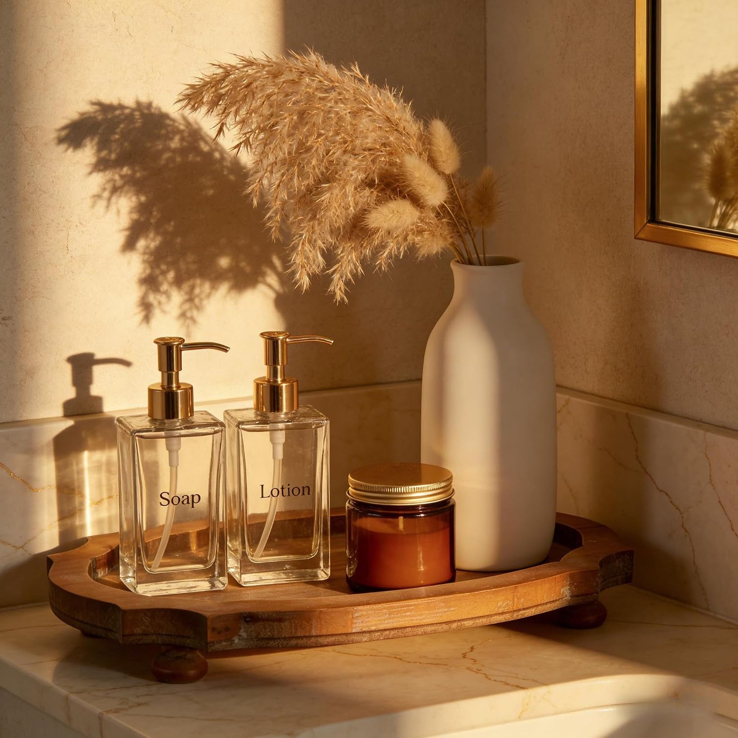 Wood Serving Tray / Round / 12 x 8