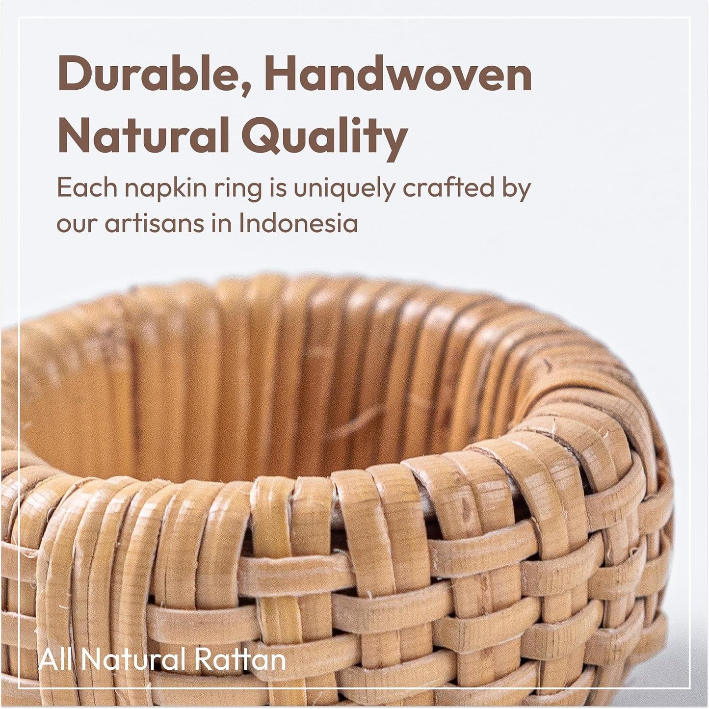 Handwoven 1.5" Rustic Wicker Holders / Natural Honey / Regular / Set of 12