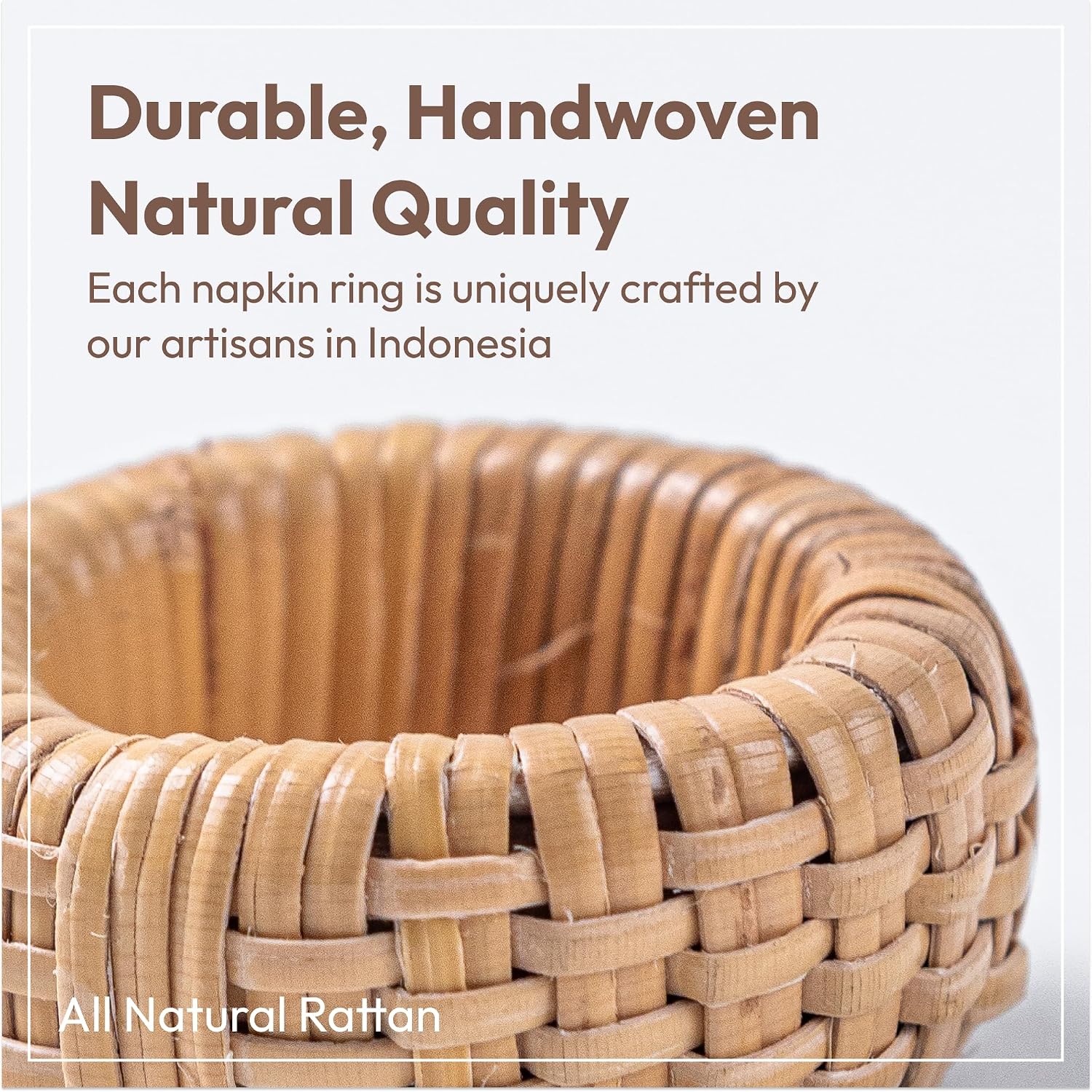 Handwoven 1.5" Rustic Wicker Holders / Natural Honey / Regular / Set of 12