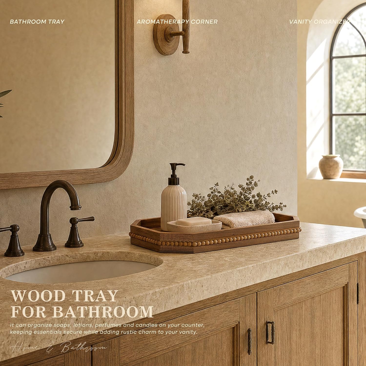 Wood Rustic Decorative Tray / Acacia