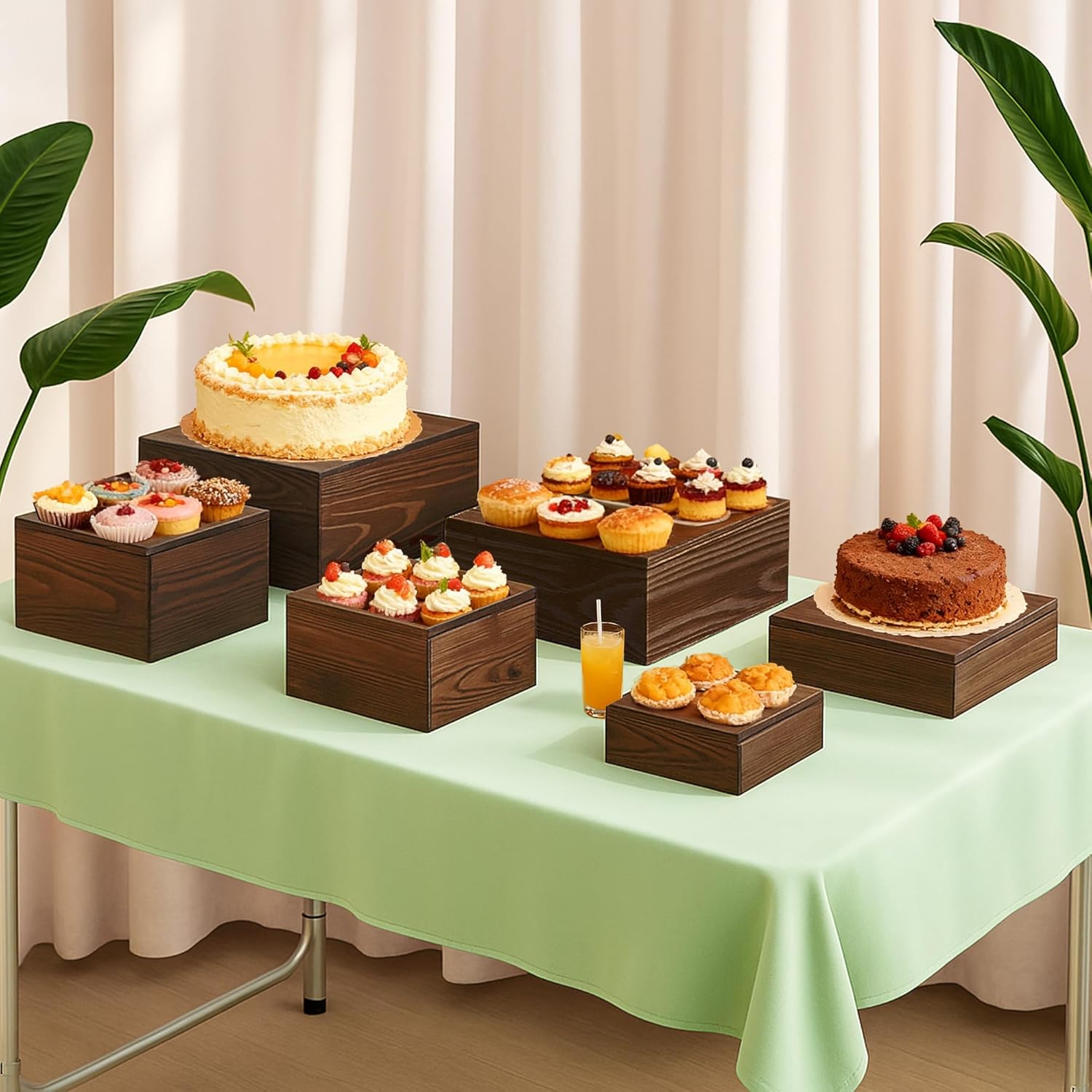 Wood Risers Display Stands / Set of 6