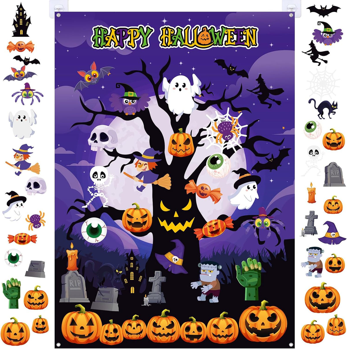 MiniInflat 36 Pcs Halloween Felt Board 3.4FT, 36, Tree