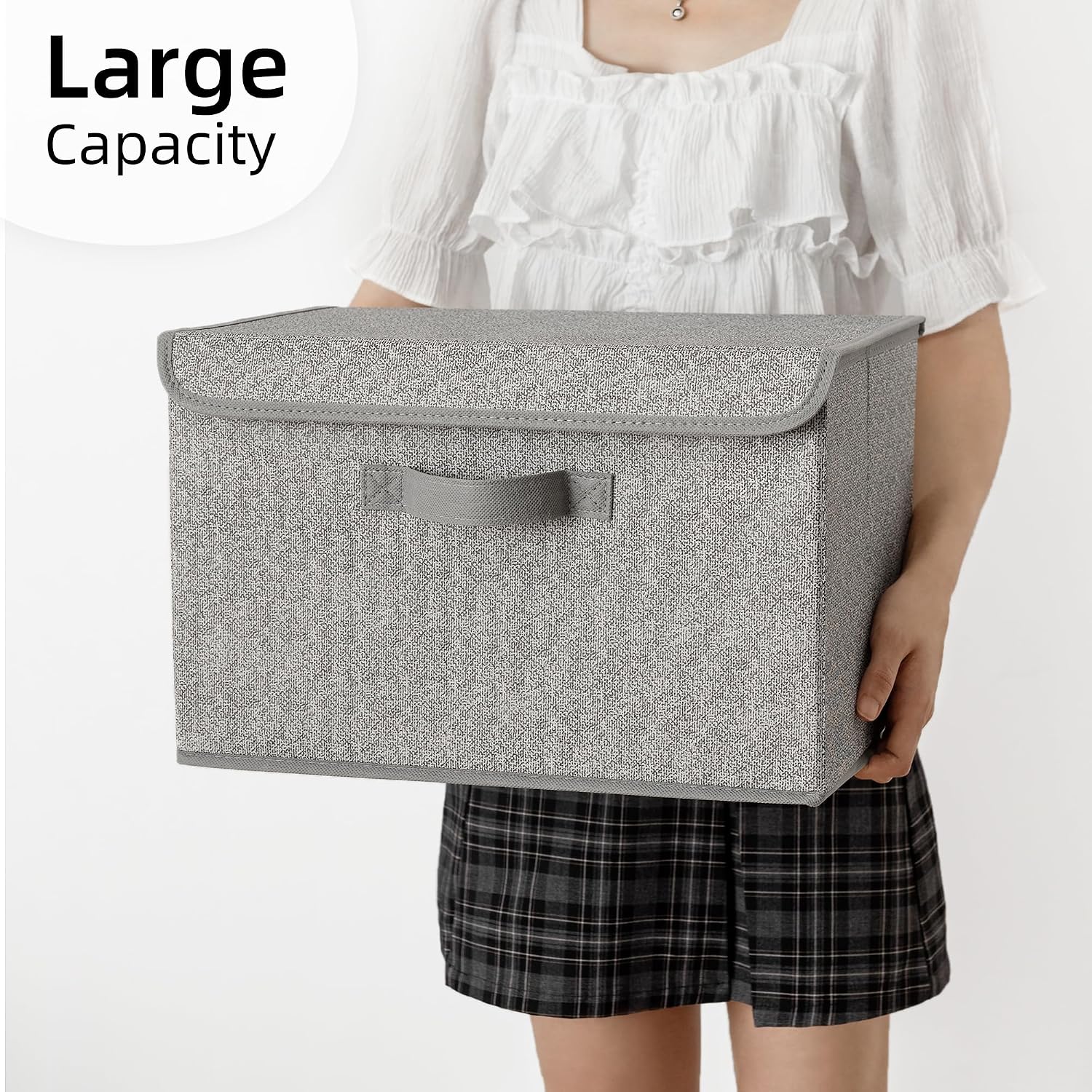 Storage Baskets / Closet Organizers / Ash Gray / Large / Set of 2
