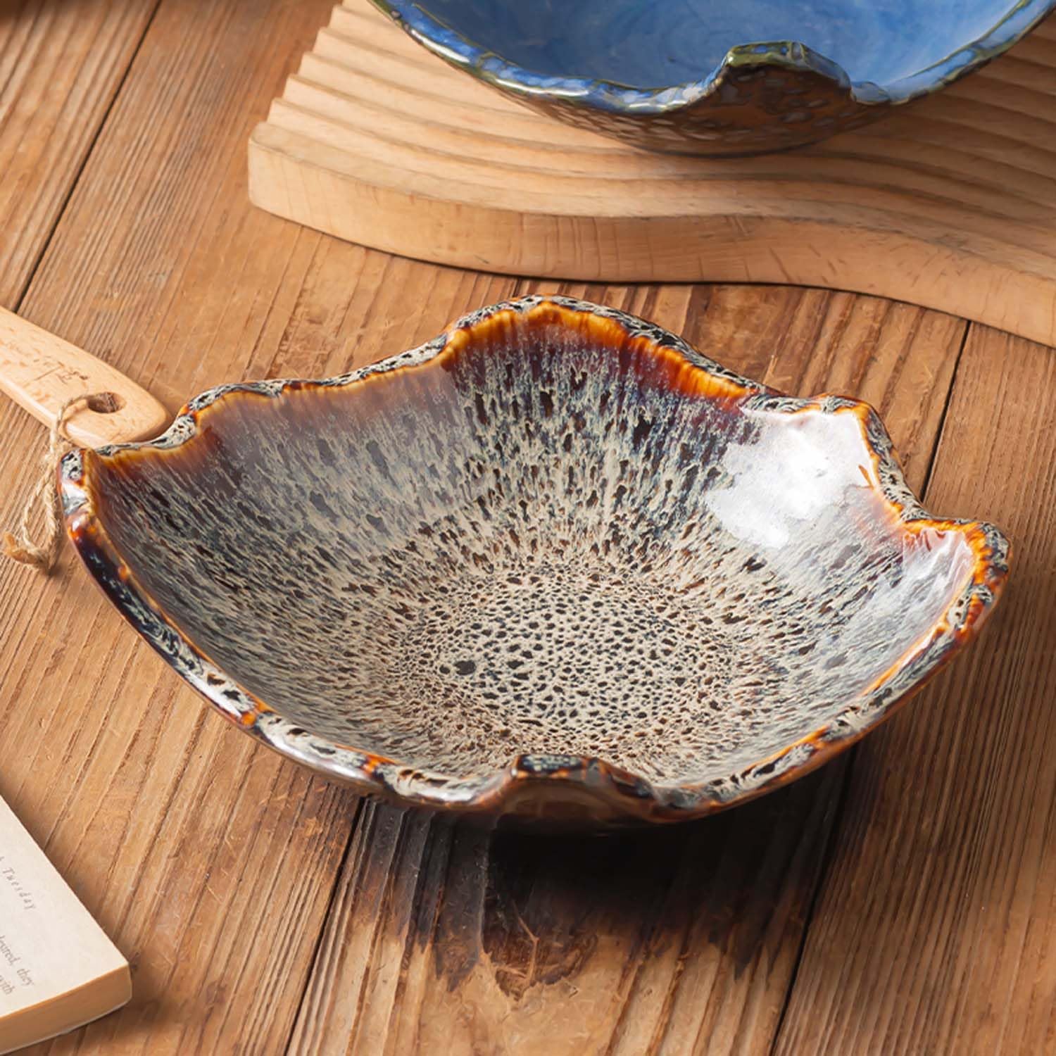 8" Small Ceramic Decorative Bowl 1 Pice / Reactive Glaze