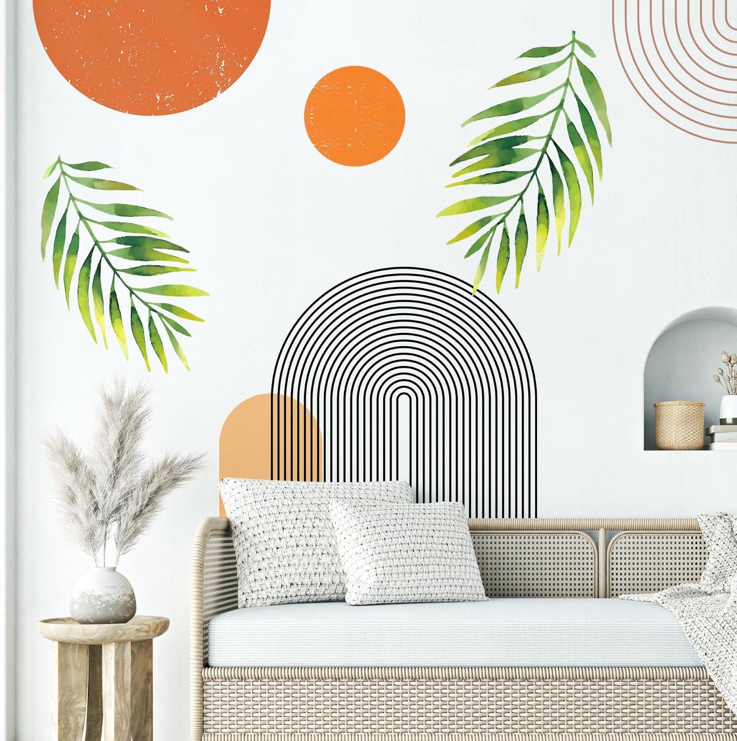 Boho Mid-Century Modern Wall Decals Peel and Stick / Boho / Extra Large