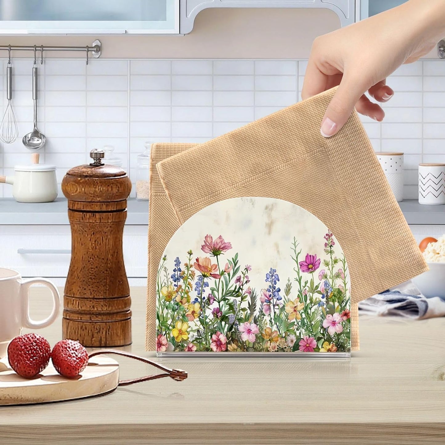 Napkin Holder / Table Napkin Holders / Spring Flowers
