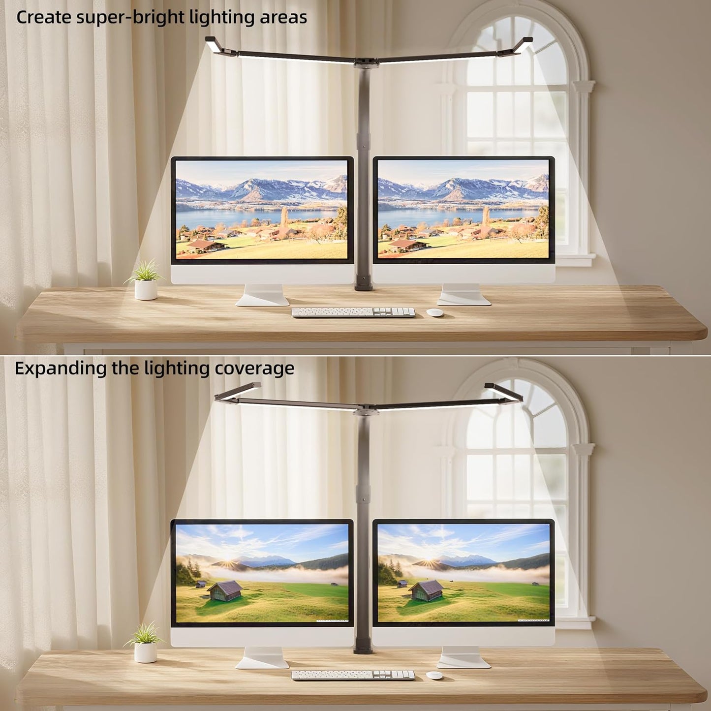 LED Desk Lamp with Clamp, Eye-Carying Desk Light with Remote,Adjustable Flexible Gooseneck,1800LM Ultra Bright Table