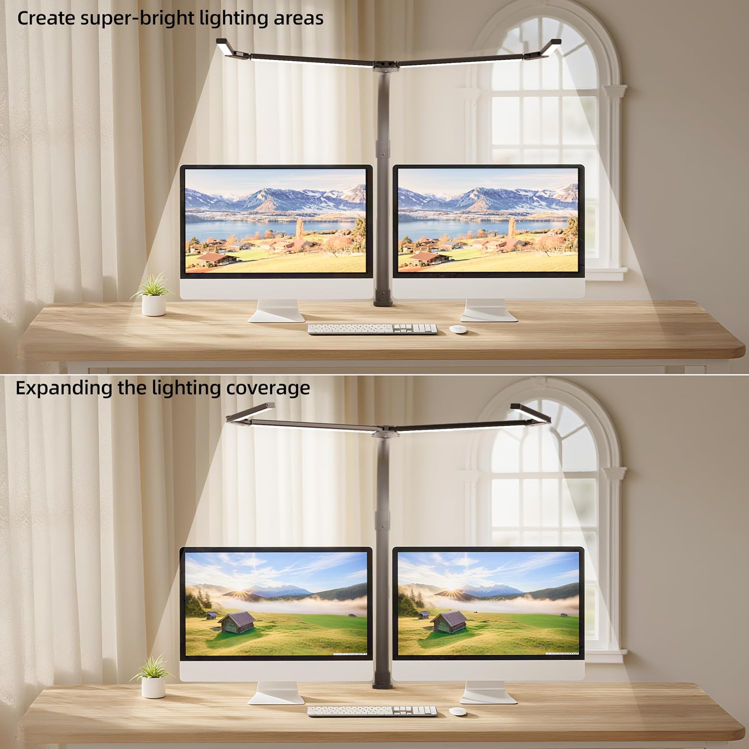 LED Desk Lamp with Clamp, Eye-Carying Desk Light with Remote,Adjustable Flexible Gooseneck,1800LM Ultra Bright Table