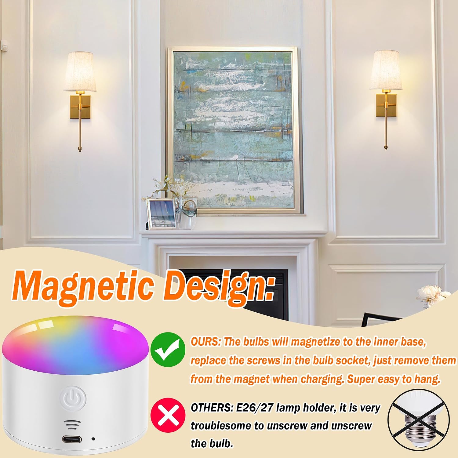 Battery Operated Wall Sconce Light Set Of Two, Battery Operated Sconces Wall Lighting Indoor Wireless Wall Sconce With