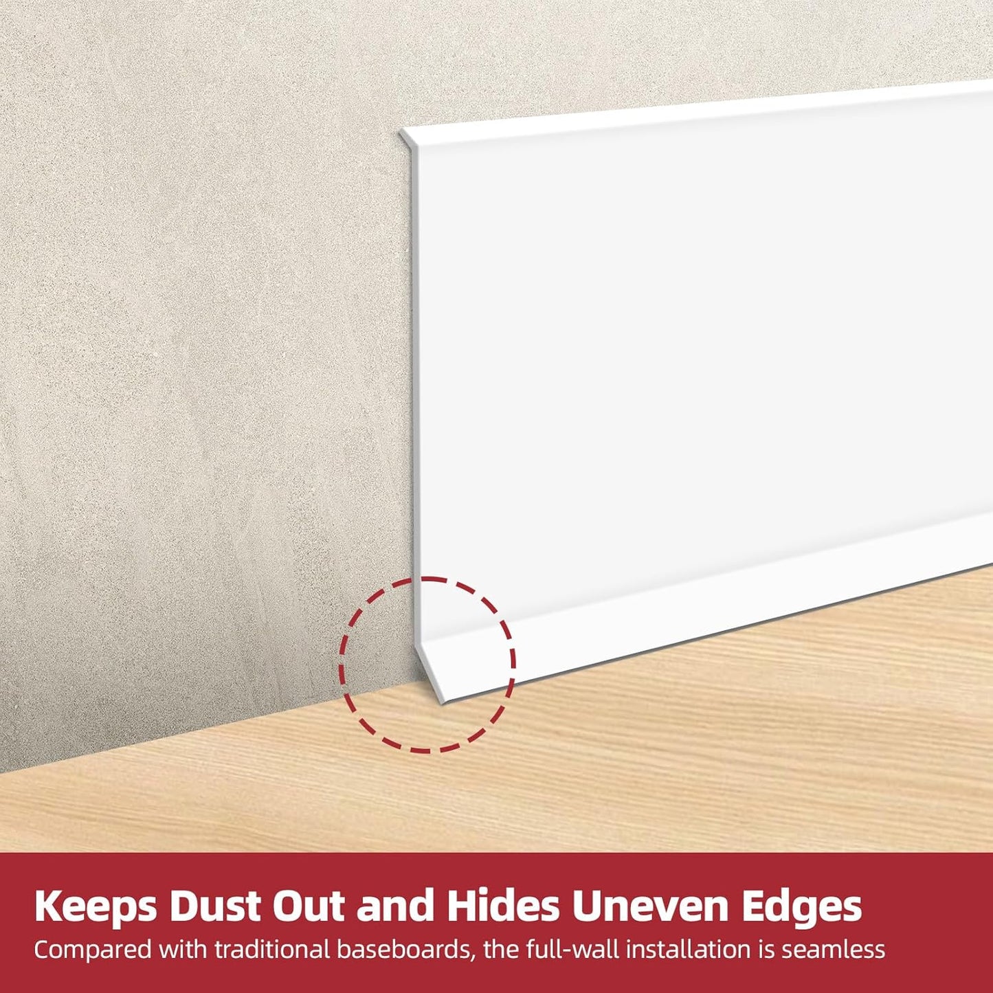 Vinyl Baseboard Molding Trim / 16.4FT x 1.97 IN / 16.4 Inch