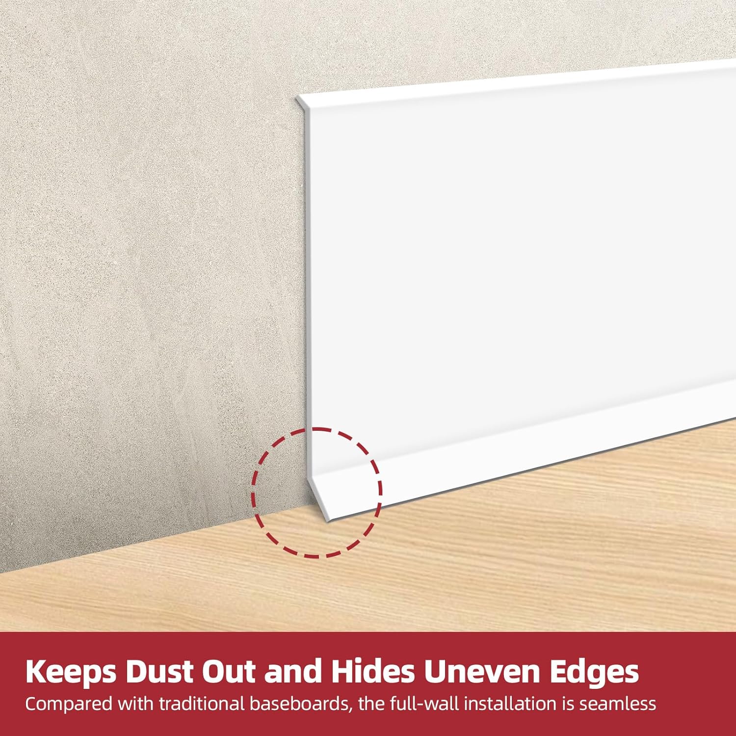 Vinyl Baseboard Molding Trim / 16.4FT x 1.97 IN / 16.4 Inch