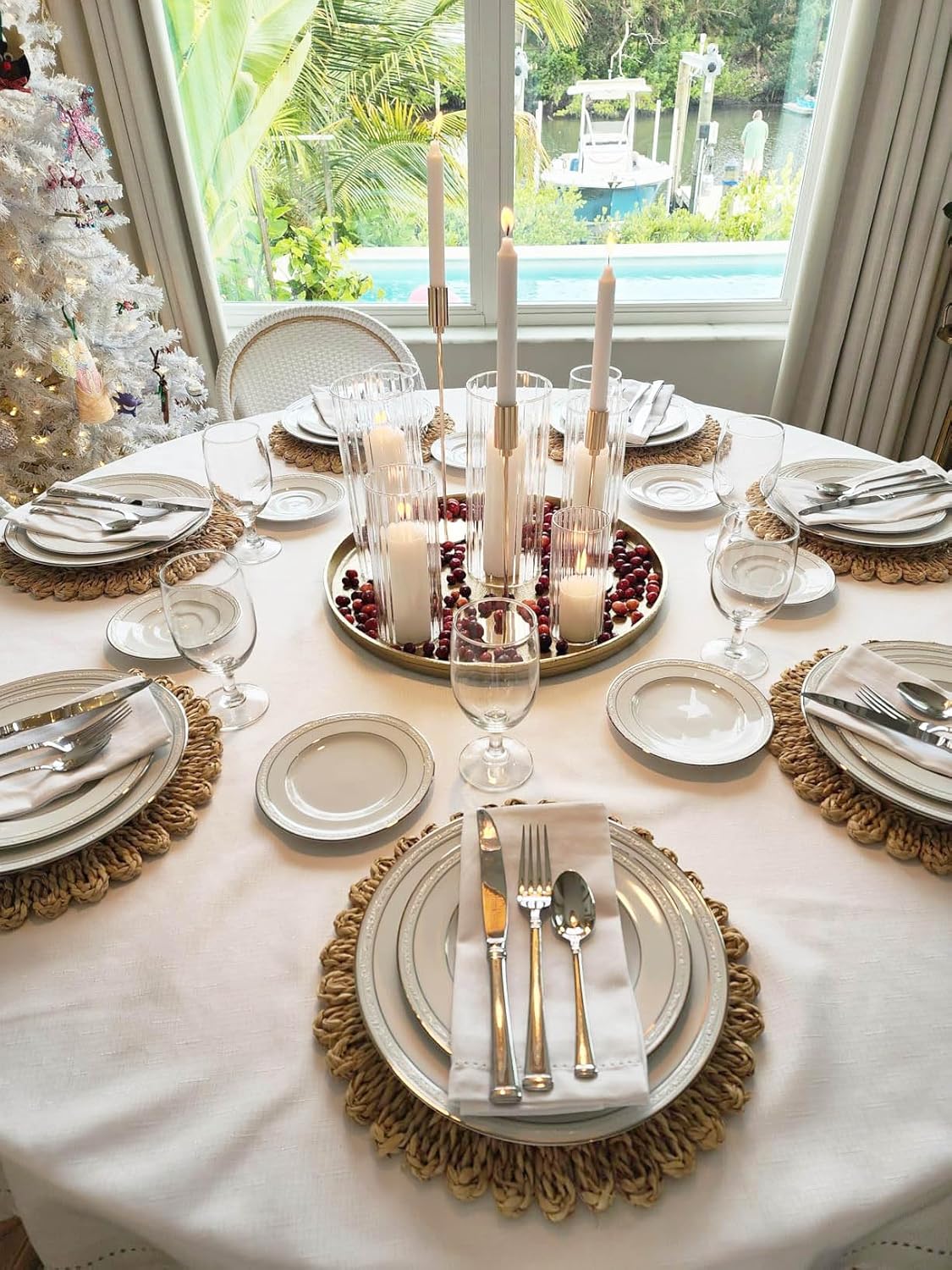 Round Rattan Placemats / Set of 12