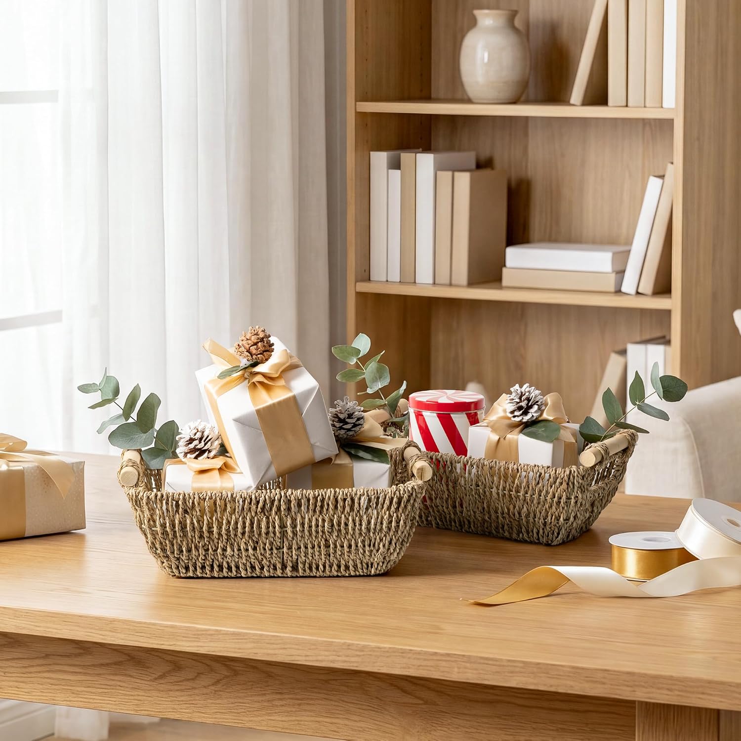 Seagrass Woven Basket / Natural / Small / Set of 2