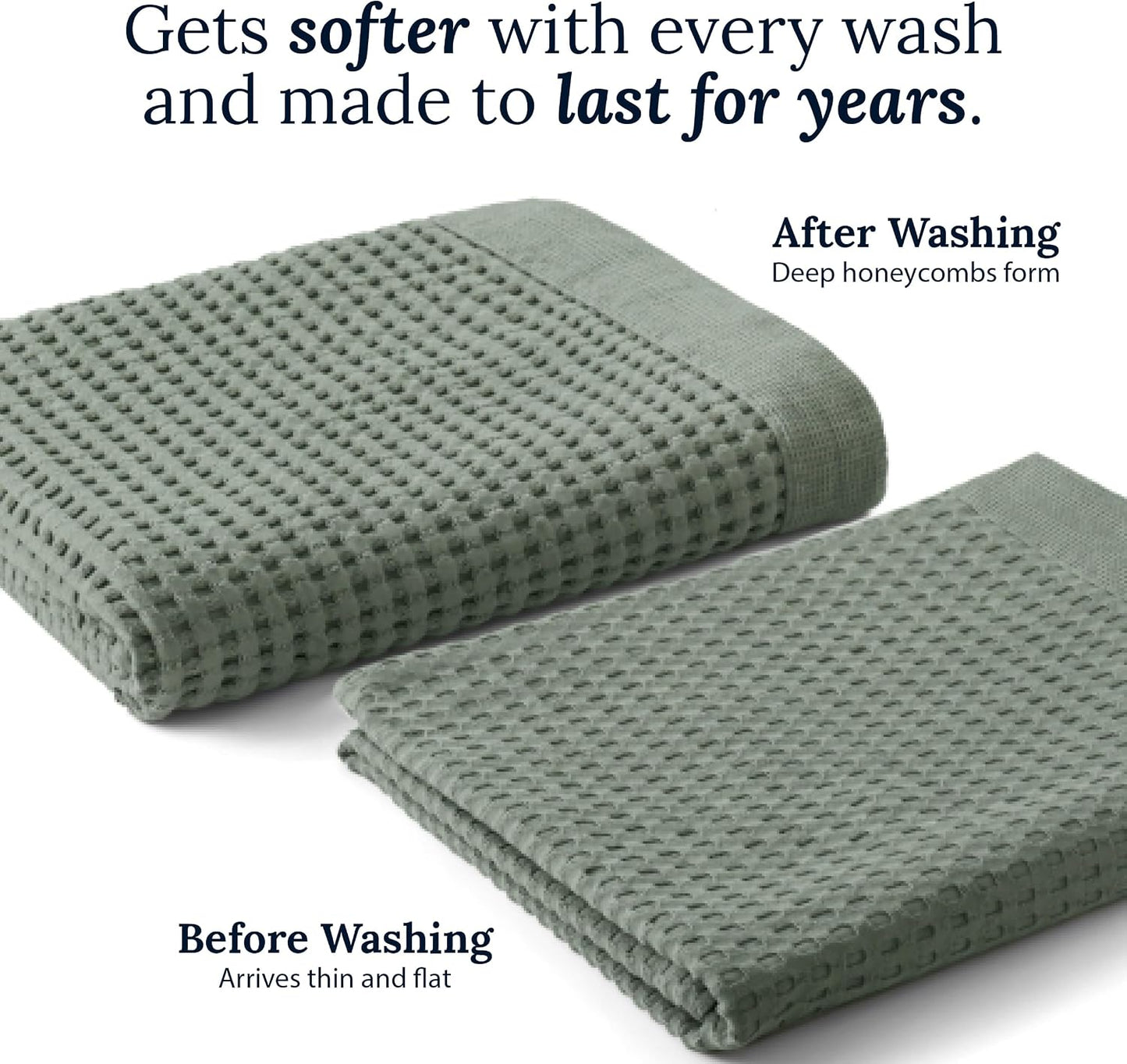GILDEN TREE Waffle Bath Sheet Quick Dry Towel, Thin Luxury Bath Towels, Bath Sheets 40x80 Large Bath Towels, Modern