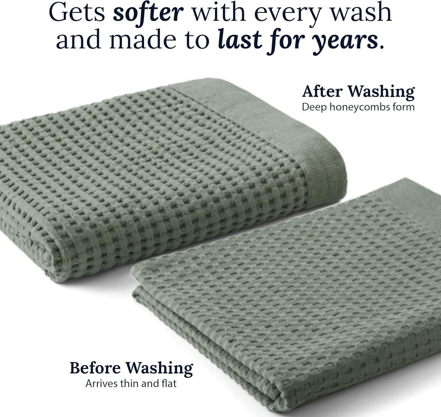 GILDEN TREE Waffle Bath Sheet Quick Dry Towel, Thin Luxury Bath Towels, Bath Sheets 40x80 Large Bath Towels, Modern